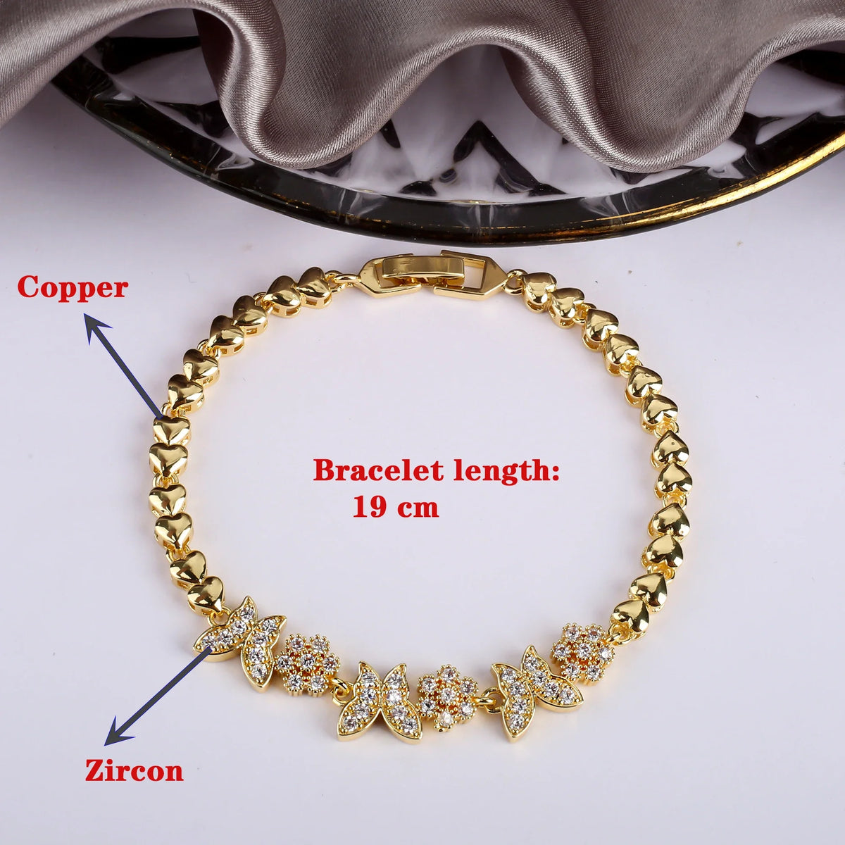 CZ Heart Butterfly Star Geometric Bracelet – 10 Styles CZ Fashion Bracelet Qme