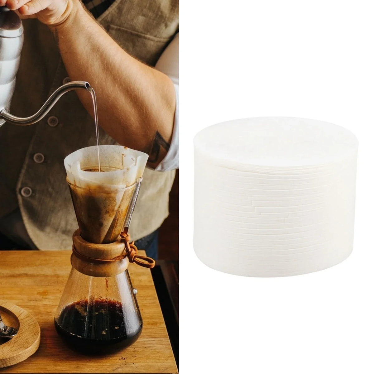 Round Disposable Coffee Filter Papers for Drip Brewing – 350 Pcs Coffee Filter Papers Qme