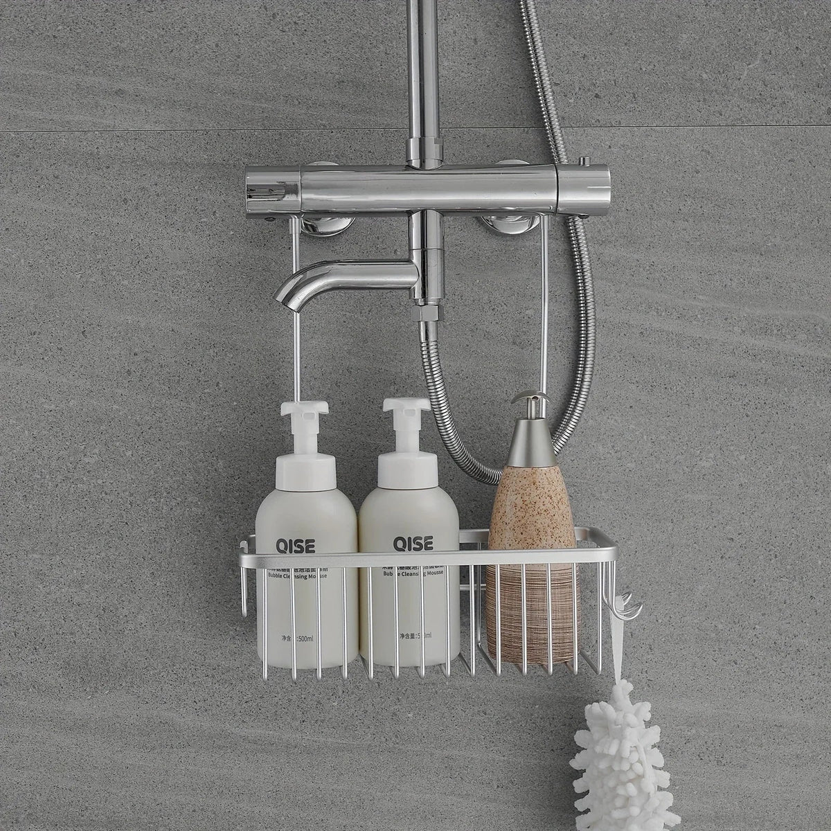 Shower Basket Shampoo & Bathroom Storage Organizer | ABS Shower Storage Basket Qme