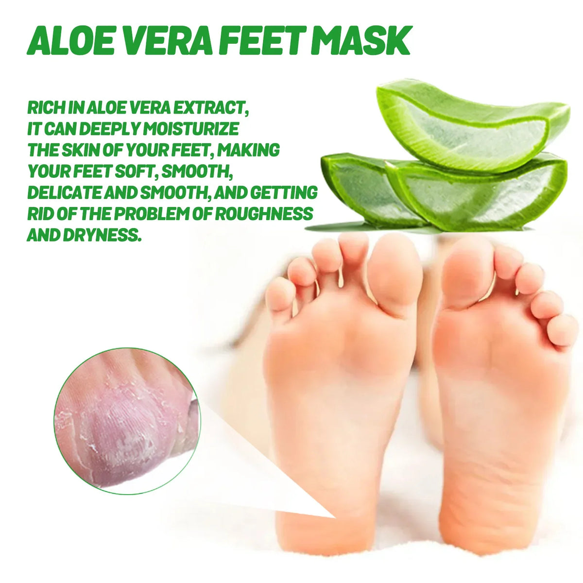 Aloe Vera Foot Mask – Moisturizing Exfoliating Foot Peel Exfoliating Foot Mask Qme