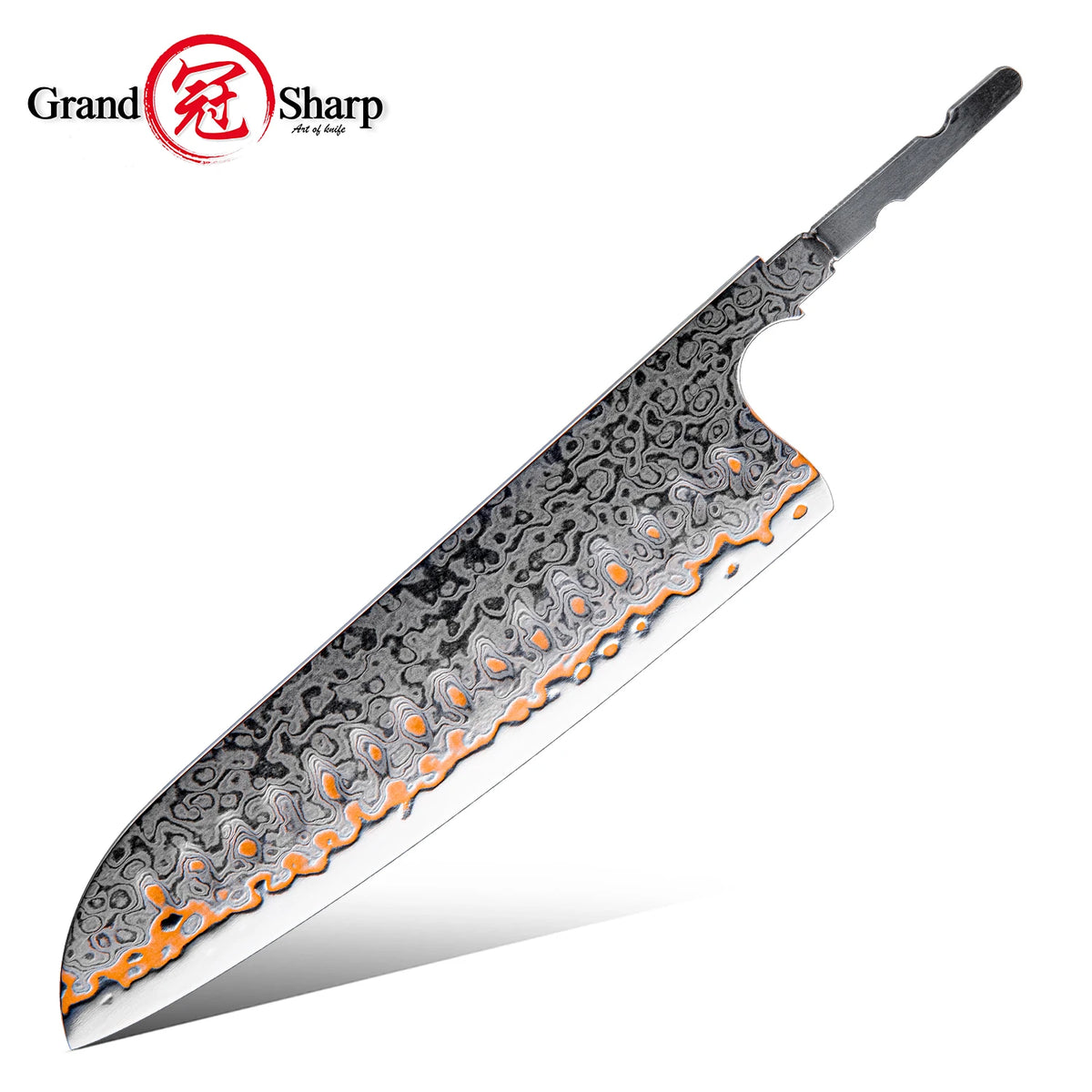 Grandsharp 55-Layer Damascus Steel DIY Knife Blades – 1–7 Pcs DIY Knife Blade Qst 178mm Blade1