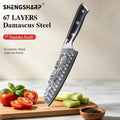 SHENGSHARP 7" Damascus Steel Santoku Knife – Japanese Chef Knife Santoku Chef Knife Qst Santoku Knife 7 inch
