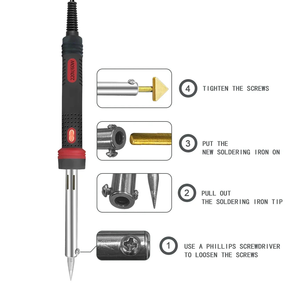 60W Electric Soldering Iron – Car Bumper & Plastic Repair Soldering Iron Qme