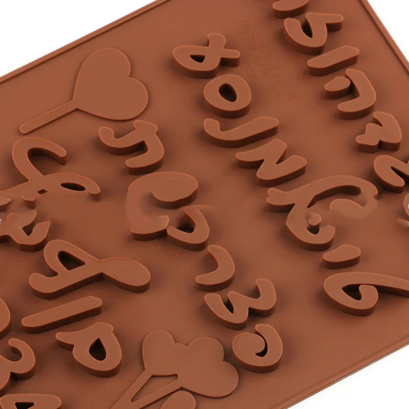 3D Hebrew Letters & Arabic Numbers Silicone Chocolate Mold Silicone Baking Mold Qme