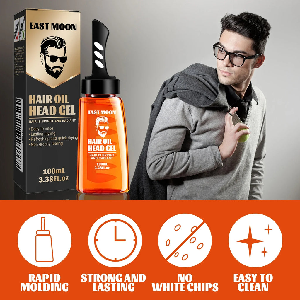 Men's 2-in-1 Hair Styling Gel Wide Tooth Comb | Long-Lasting Hair Styling Comb Qme