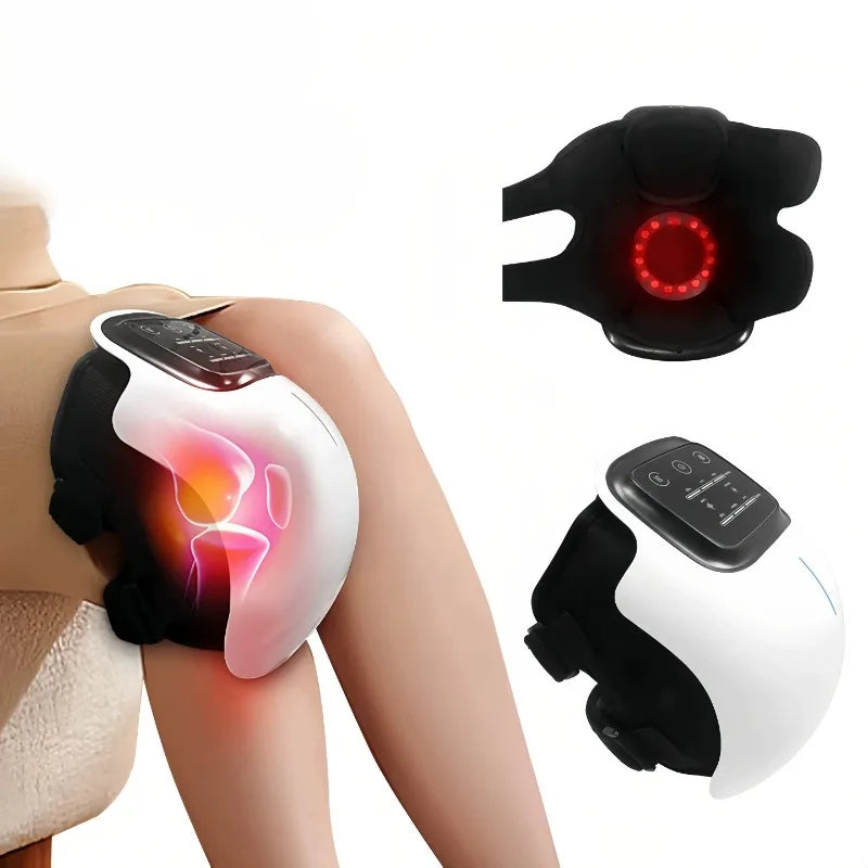 Cordless Heated Knee Massager – 3 Vibration Modes & LED Screen Knee Massager Qst