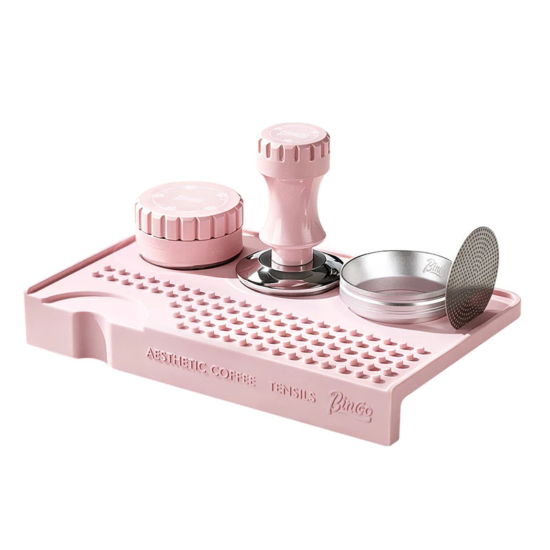 Bincoo Pink Coffee Tamping Station Kit – 51mm 8-Piece Set Coffee Tamping Kit Qst