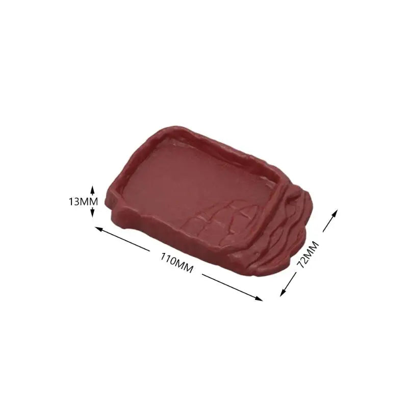 Reptile Water Dish with Anti-Slip Rock Ladder | Turtle Gecko Bowl Reptile Water Dish Qst 09
