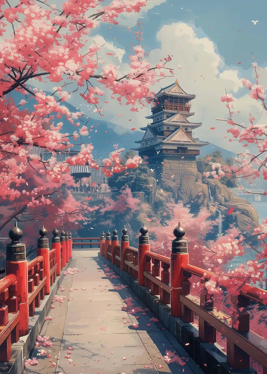 Japanese Cherry Blossom Mount Fuji Canvas Wall Art Print Canvas Wall Art Qst