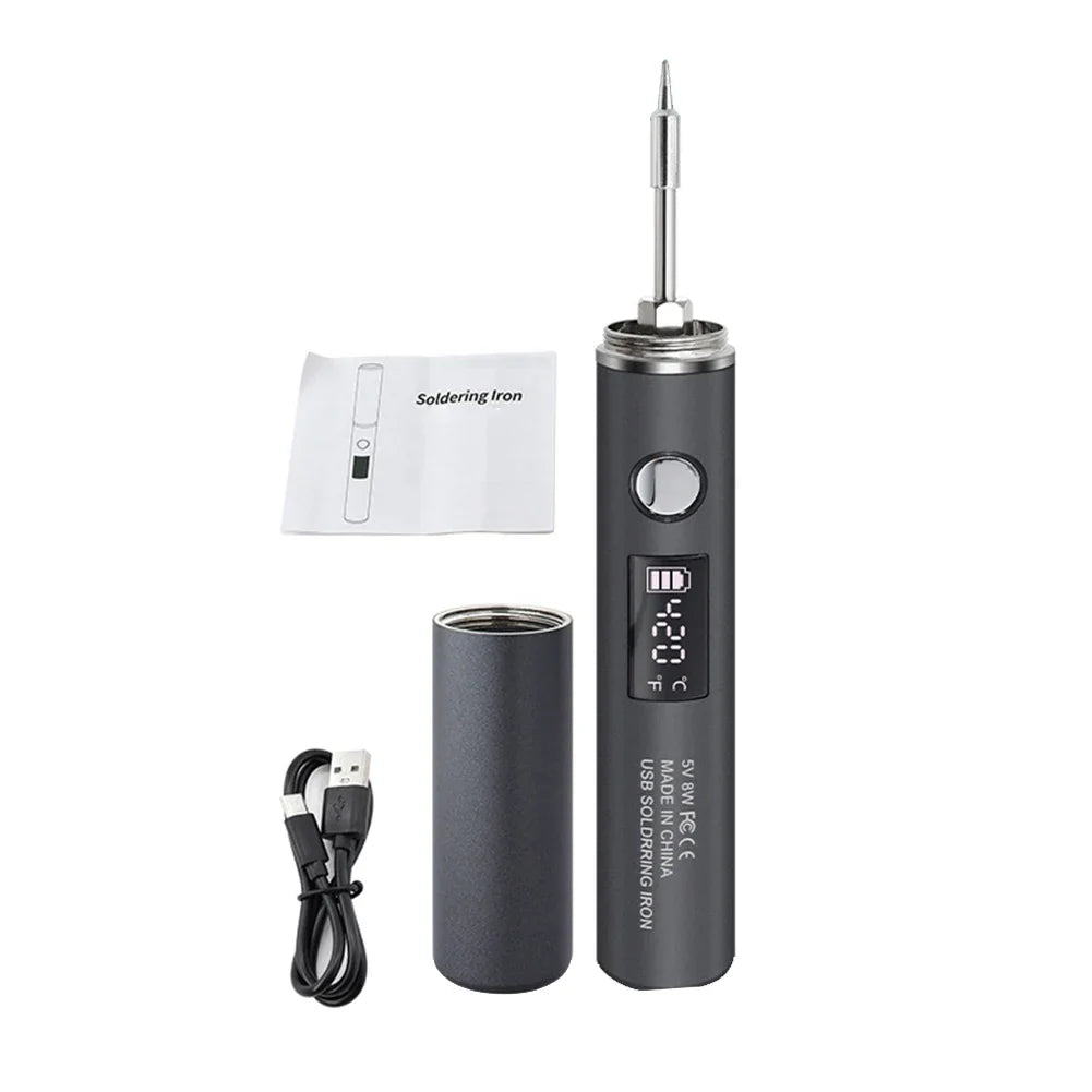 USB Digital Display Soldering Iron – Adjustable Temp & LCD Soldering Iron Qme