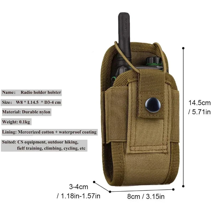 1000D Tactical MOLLE Walkie Talkie Holster Waist Pouch Tactical Radio Holster Qme