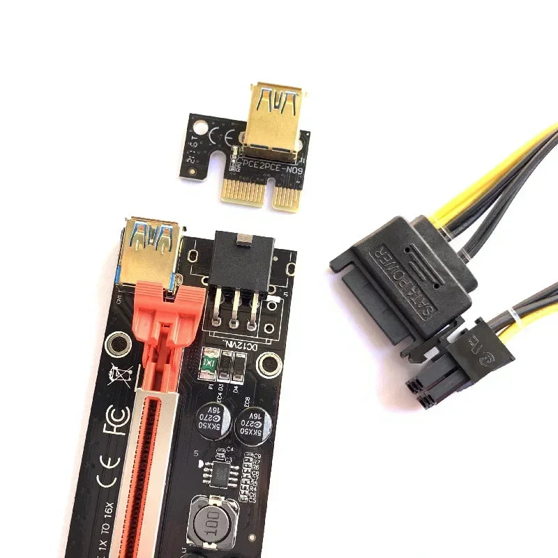 VER009S PCIe Riser USB 3.0 1x to 16x GPU Extender Card PCIe Riser Card Qme