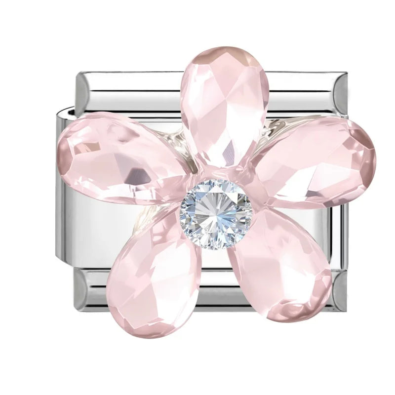 Zircon Italian Charm Links – Bow Knot Floral Heart Butterfly
