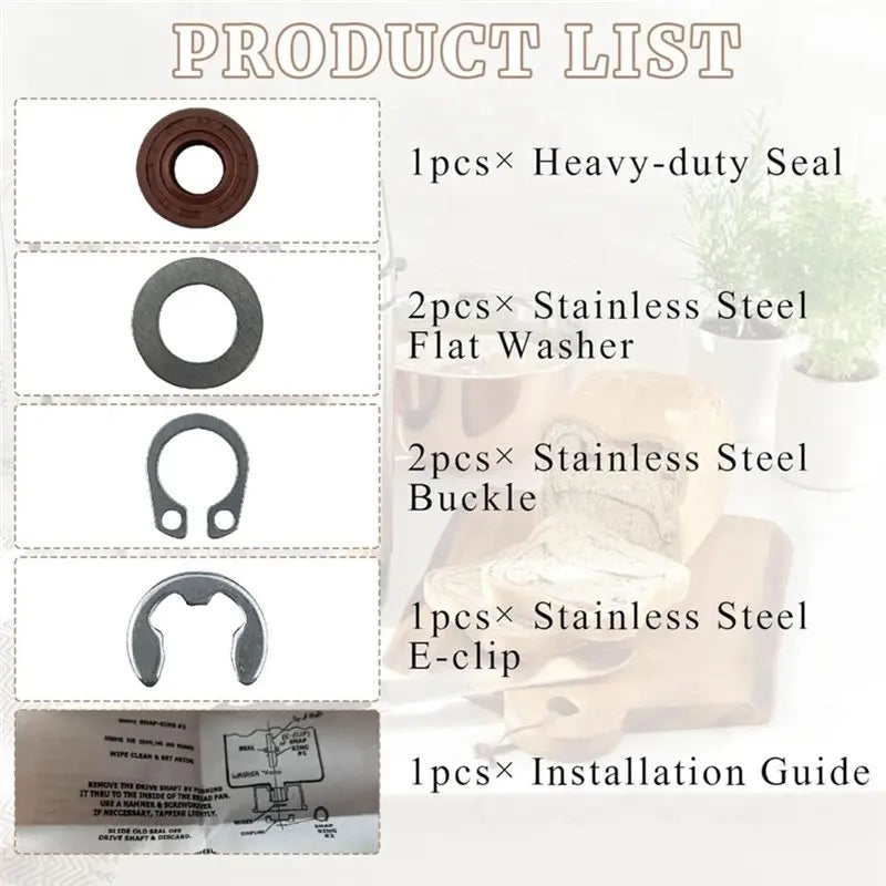 Bread Maker Pan Seal Rings & Clips – 6PCS Replacement Kit Bread Maker Parts Qst