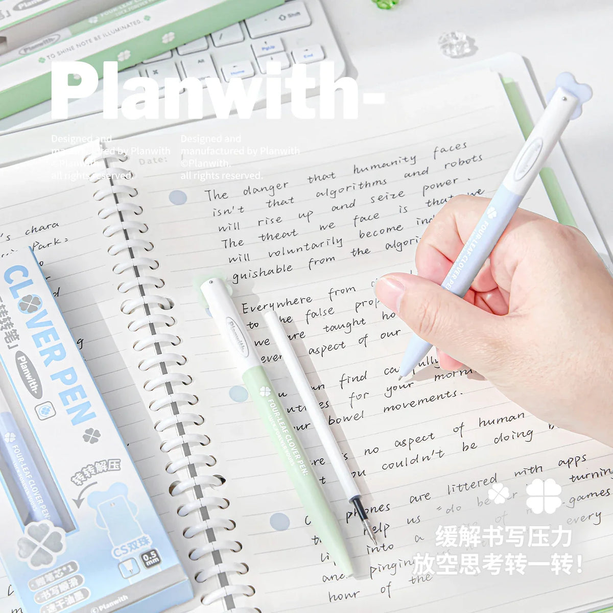 TIANZI 0.5mm Needle Tip Gel Ink Pens – Blue & Green Gel Ink Pens Qme