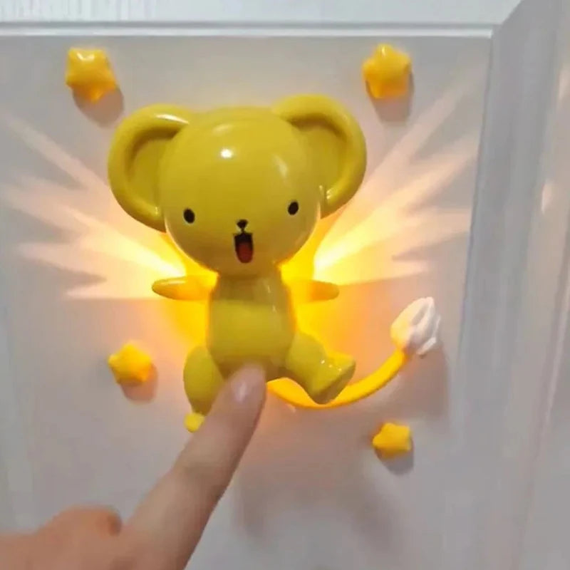 Luminous Anime Fridge Sticker Light – Sakura & Cerberus Décor Anime Night Light Qst