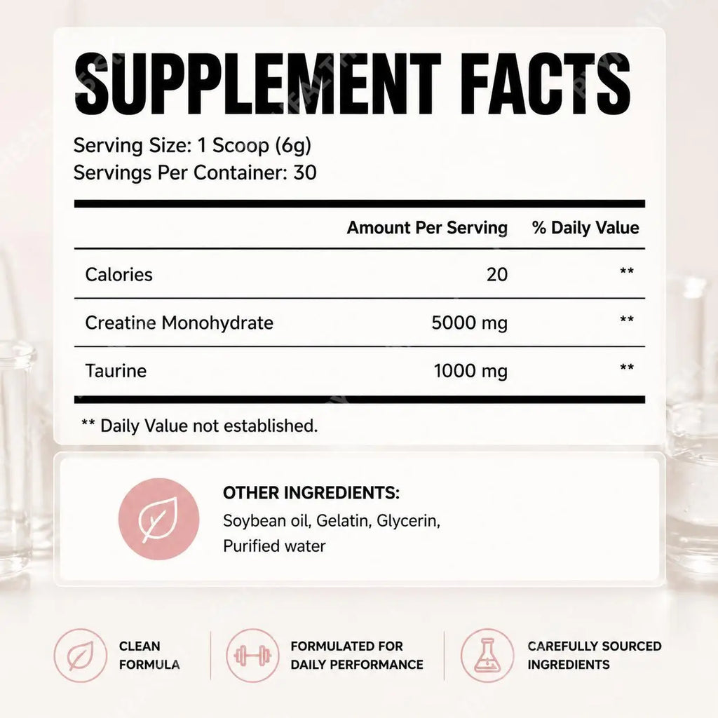 Creatine Monohydrate & Taurine Powder – 30 Servings | Sports Nutrition Sports Nutrition Powder Qst