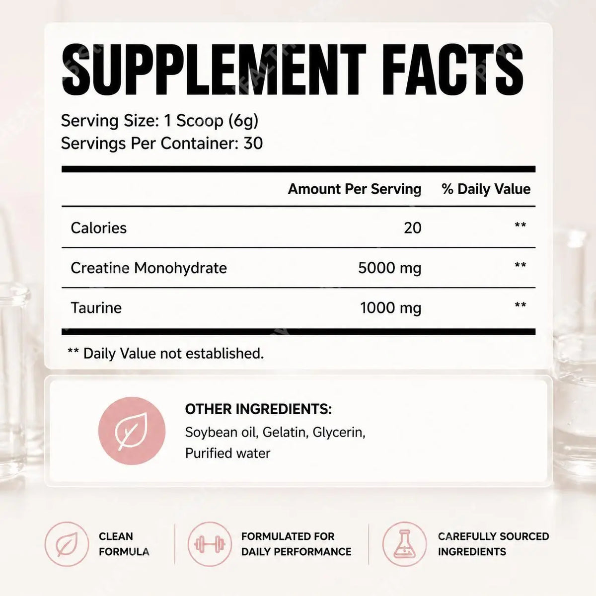 Creatine Monohydrate & Taurine Powder – 30 Servings | Sports Nutrition Sports Nutrition Powder Qst