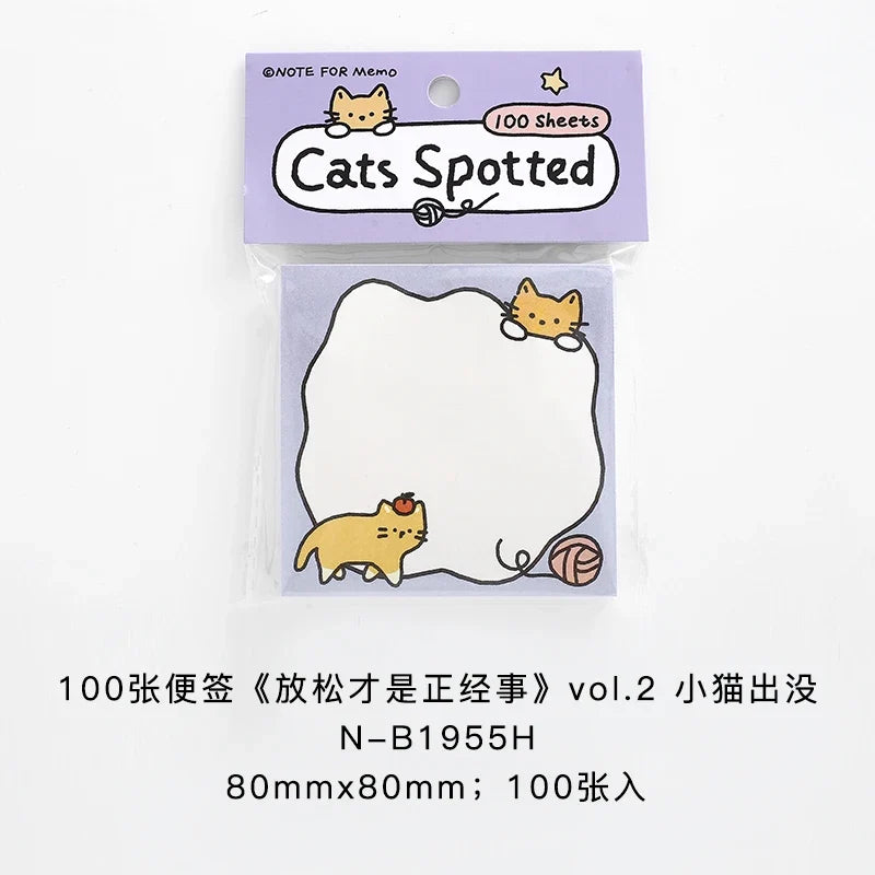 Cute Animal Sticky Notes – 100 Sheets Cartoon Adhesive Memo Pad Cartoon Sticky Notes Qme D4
