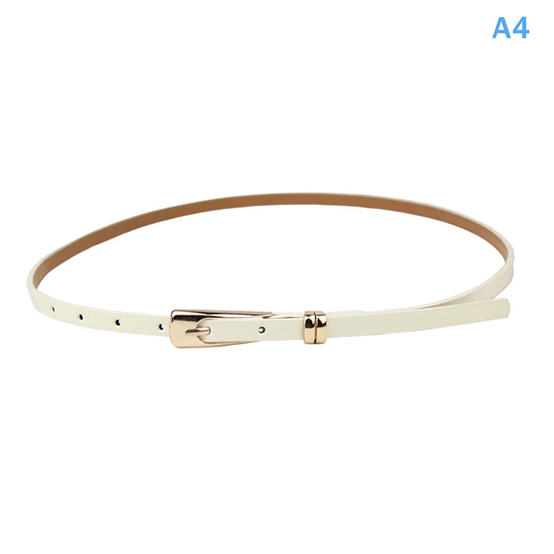 Women's Skinny Candy Color PU Waist Belt – 12 Colors Women's Fashion Belt Qst A4