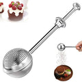 Stainless Steel Flour Sprinkler – One-Hand Spring Sifter Flour Sifter Qme Silvery
