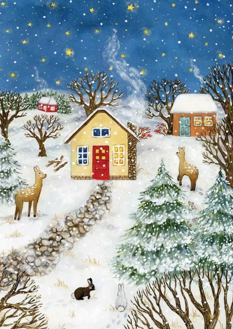 Vintage Farmhouse Forest Animal Canvas Wall Art Poster Print Canvas Wall Art Qst 7 40x60cm Unframed