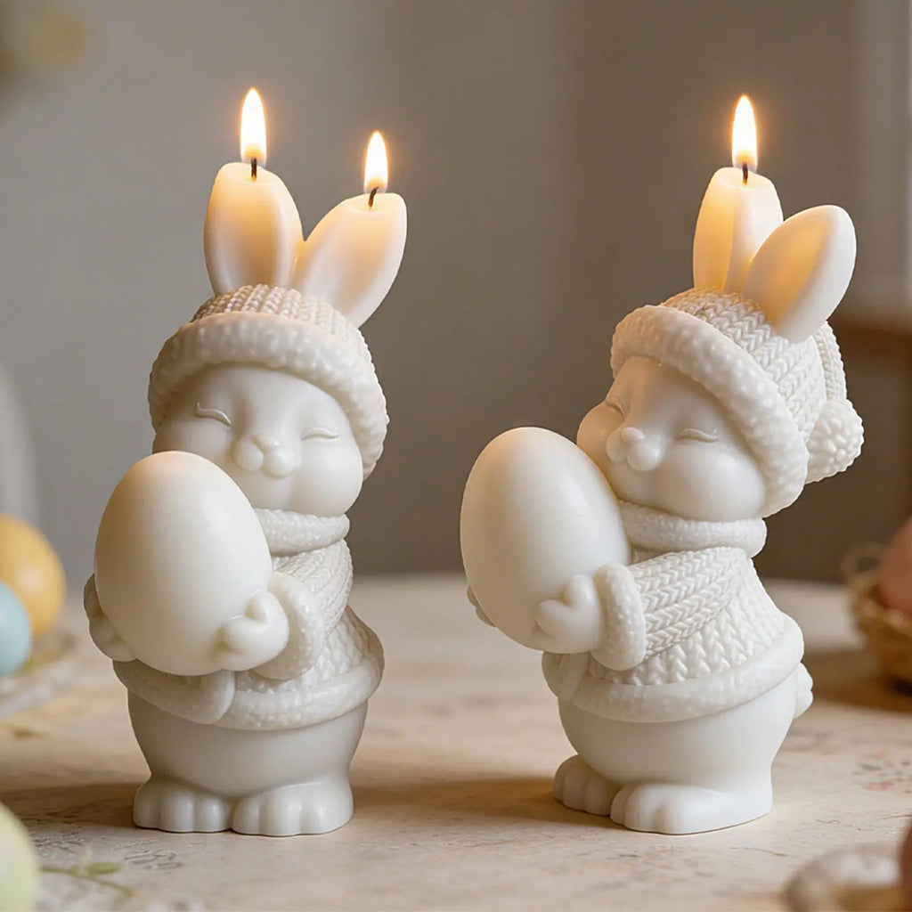 3D Bunny Silicone Mold – Reusable Resin & Aromatherapy Figurine Silicone Craft Mold Qme