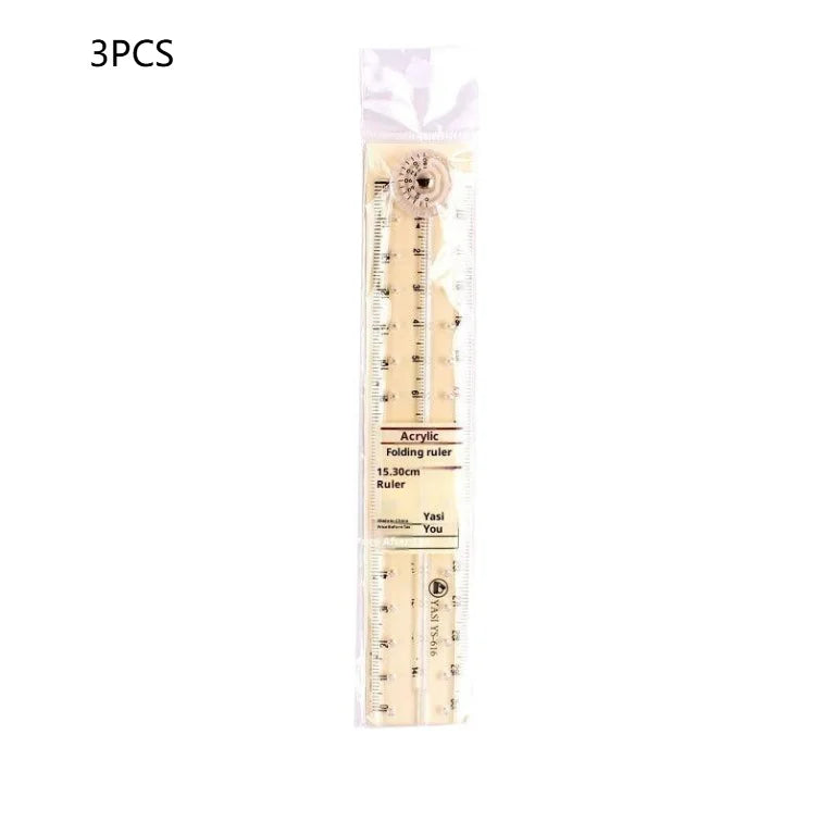 Acrylic Transparent Folding Ruler 15-30cm – Drawing & Measuring Folding Ruler Qme 3Pcs