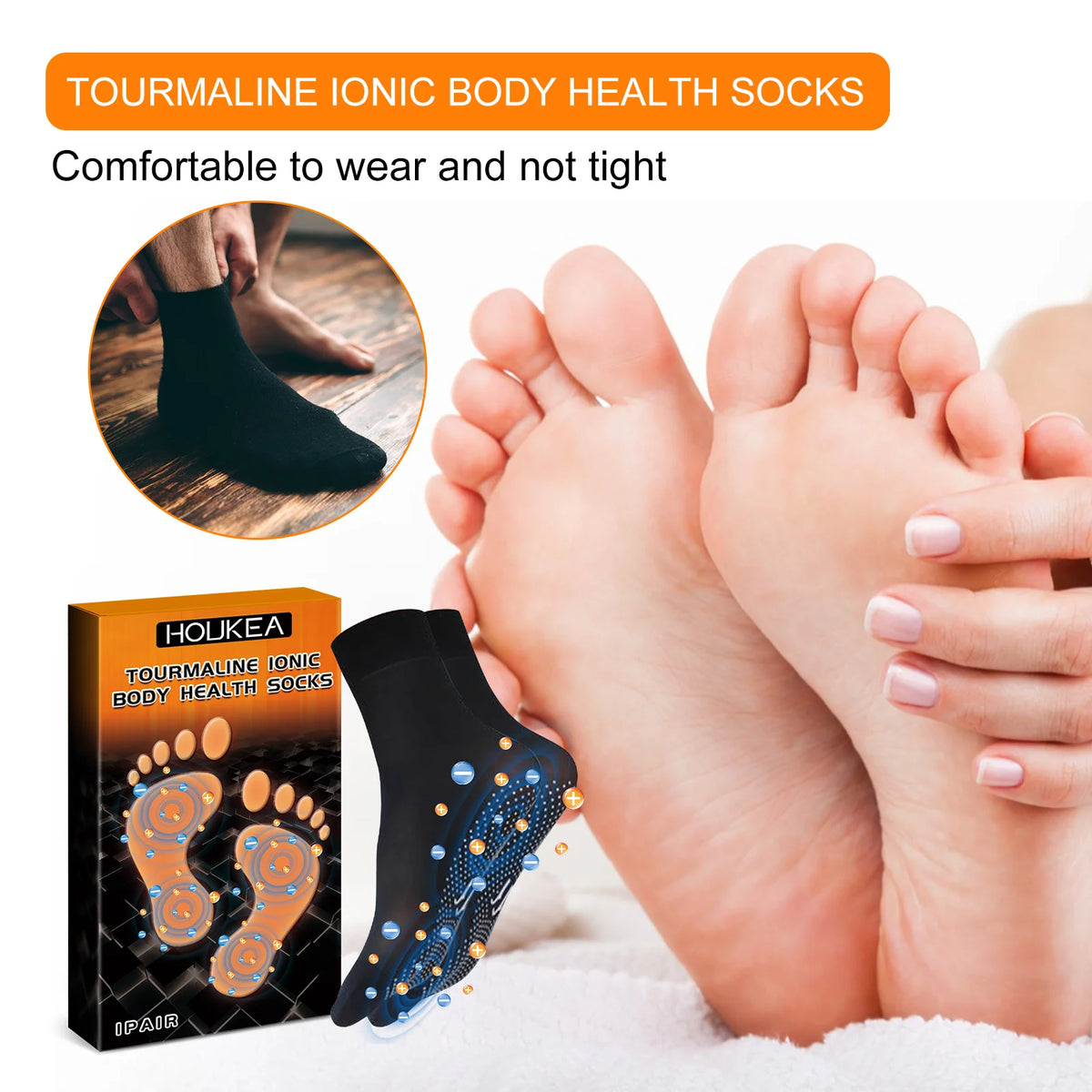 HOUKEA Thermal Ion Massage Socks – Warm Windproof Winter Socks Thermal Massage Socks Qst