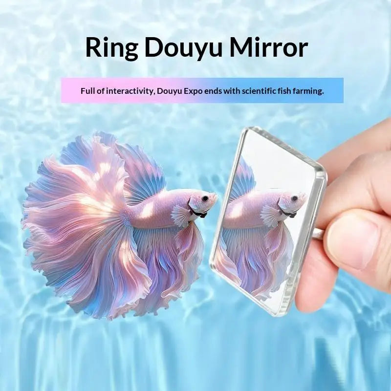 Floating Acrylic Betta Fish Mirror – Double-Sided Tank Toy Aquarium Fish Mirror Qst