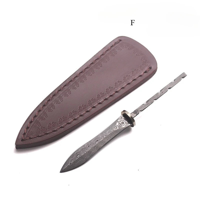 Damascus Steel Blank Tea Knife Blade – DIY Handmade Tool Blank Knife Blade Qst F set