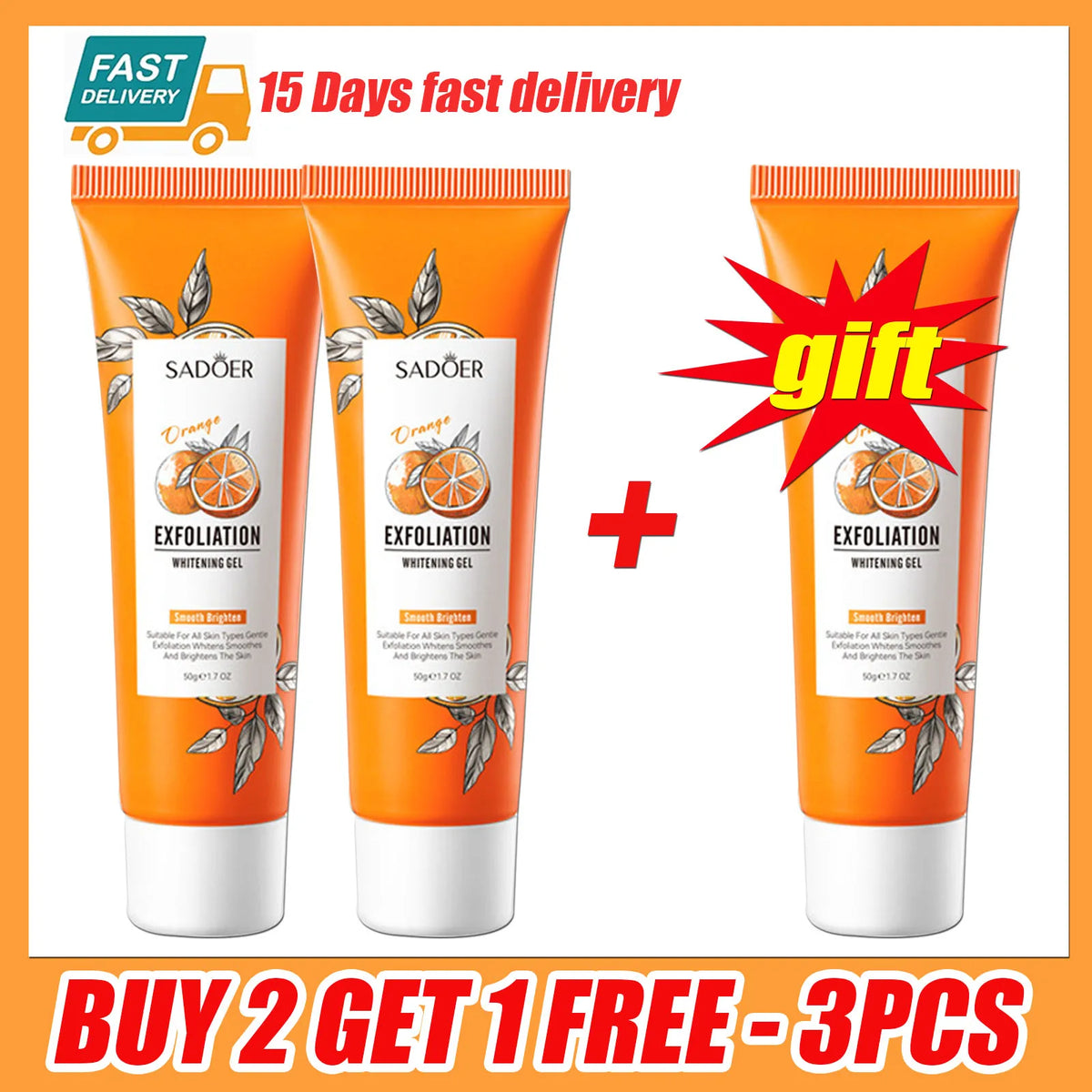 Orange Exfoliating Peeling Gel Face Scrub | Korean Skincare Face Exfoliating Scrub Qst Buy 2 get 1-3pcs