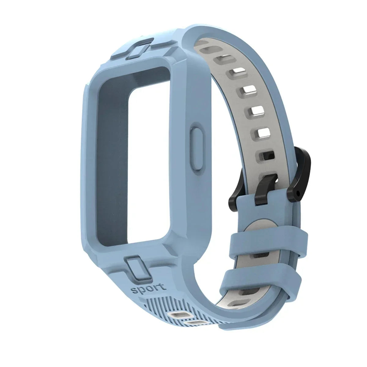 Silicone Strap for Huawei Band 9 8 7 6 – 20 Colors Smart Watch Strap Qme Blue White For Huawei band 7