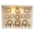 DIY Mini Museum Silhouette Box Photo Display Frame with Light Shadow Box Display Frame Qme C
