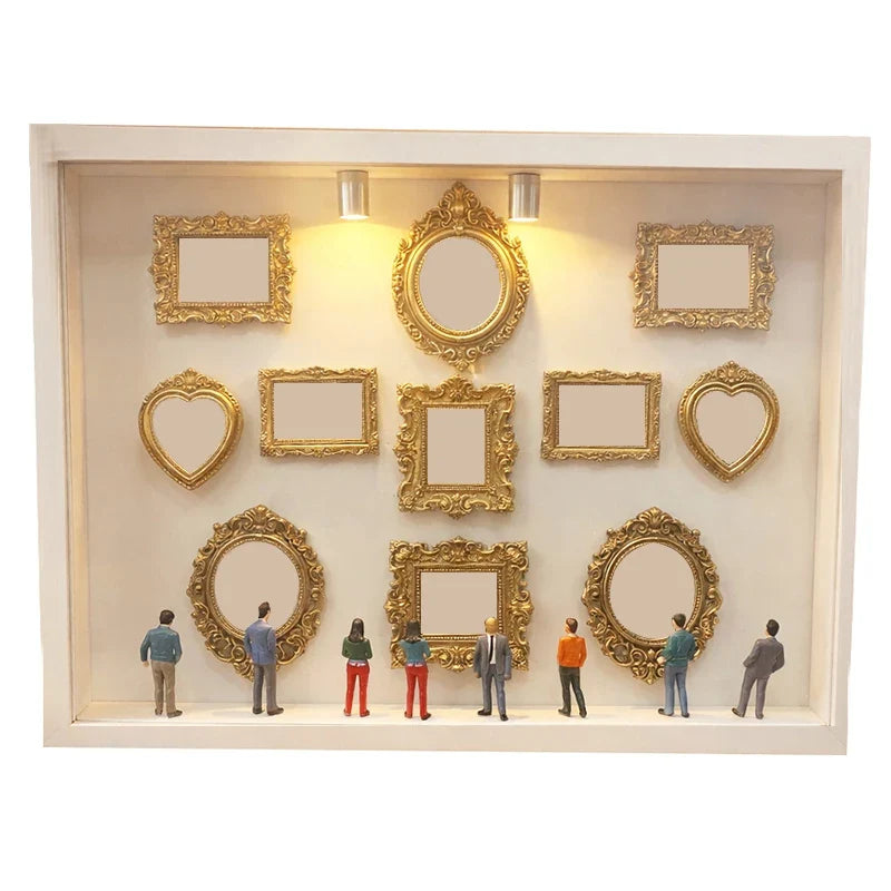 DIY Mini Museum Silhouette Box Photo Display Frame with Light Shadow Box Display Frame Qme C