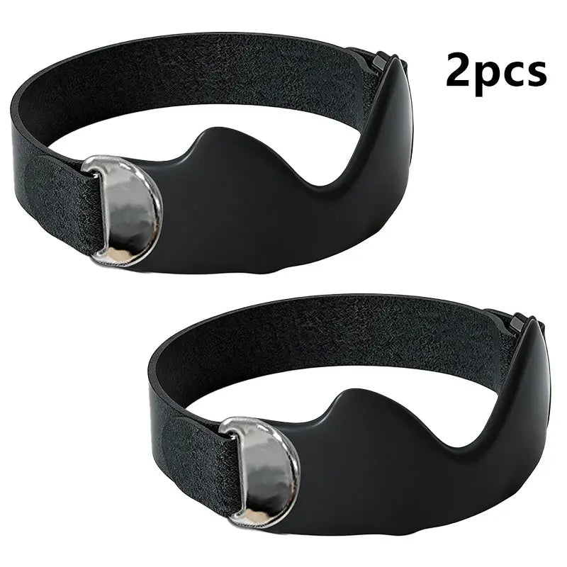 Adjustable Patella Knee Support Strap – Non-Slip Silicone Brace Knee Support Strap Qst Black 2pcs