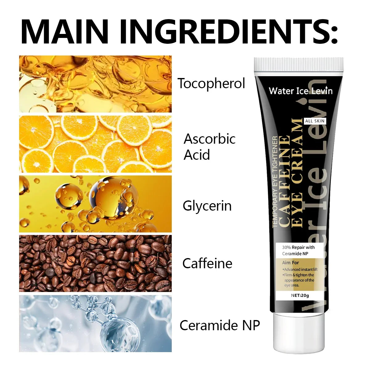 Caffeine Eye Cream – Brighten, Firm & Revitalize Eye Area Eye Cream Qme