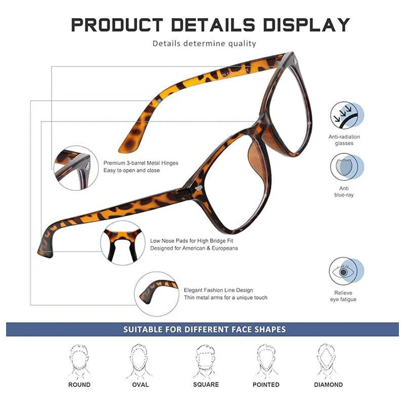VOPHA L17 Anti-Blue Light Reading Glasses – Unisex Acetate Reading Glasses Qst