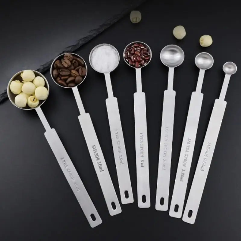 304 Stainless Steel Long Handle Measuring Spoons – 1 or 4 Pack Measuring Spoons Qst
