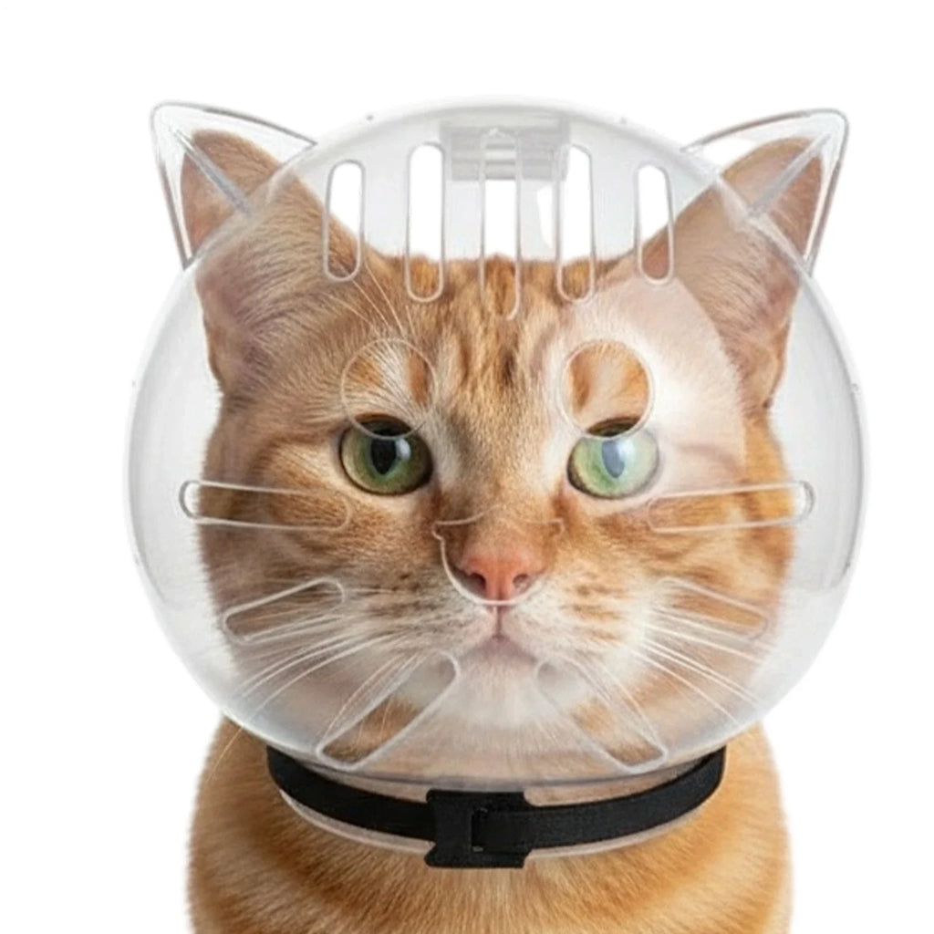 Cat Bubble Muzzle Transparent Breathable Hood for Small Dogs Pet Grooming Muzzle Qme