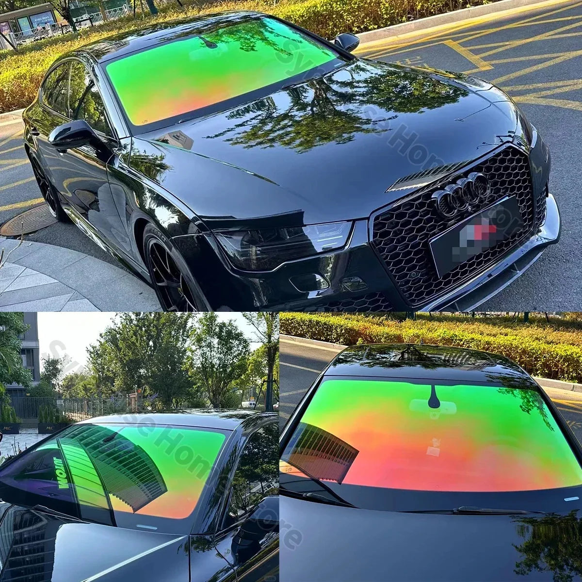 Chameleon Aurora Green Car Window Tint Film | PVC Glass Sticker Car Window Tint Film Qme