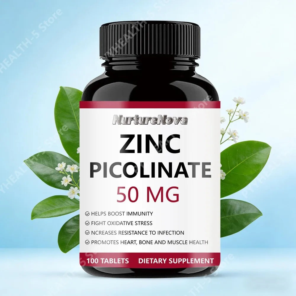Zinc Picolinate 50mg Tablets – Daily Mineral Supplement 100ct Mineral Supplement Qst