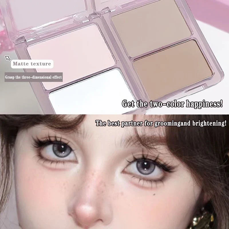2-in-1 Contour & Highlight Palette – Matte & Glow | Qme Contour Highlight Palette Qme