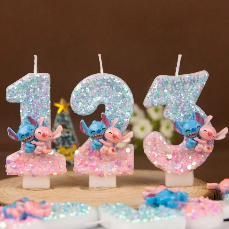 Stitch & Lilo Number Birthday Candles – Hugging Couple Design Birthday Number Candles Qme