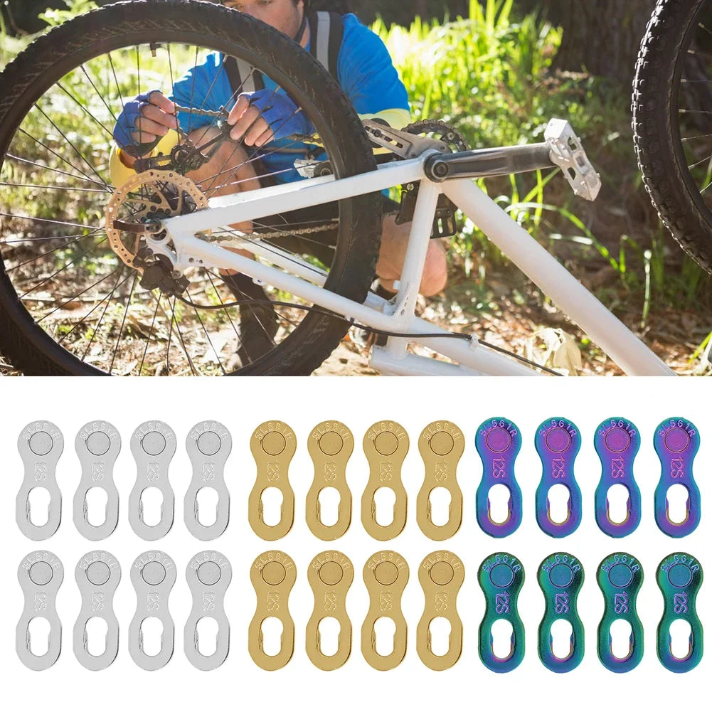 12-Speed Bike Chain Missing Link Connectors – Steel, 4 Pairs Bike Chain Connector Qme