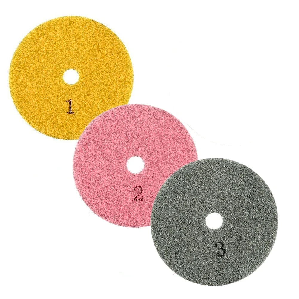 3-Step 4" Polishing Pads for Granite Marble Stone Concrete Stone Polishing Pads Qme