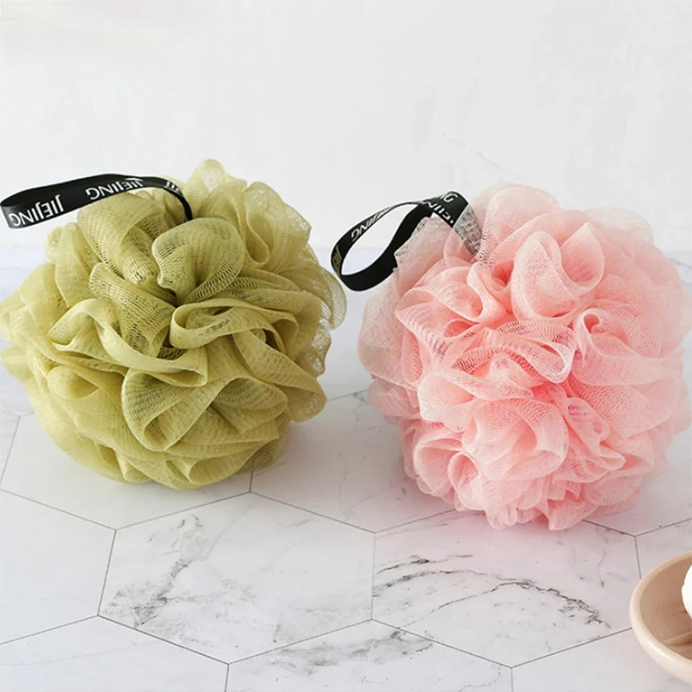 Colorful Mesh Pouf Shower Loofah Ball – Soft Bath Sponge Bath Loofah Sponge Qme