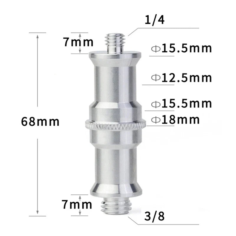 3/8" to 1/4" Camera Tripod Screw Adapter – Aluminum Alloy Camera Thread Adapter Qme