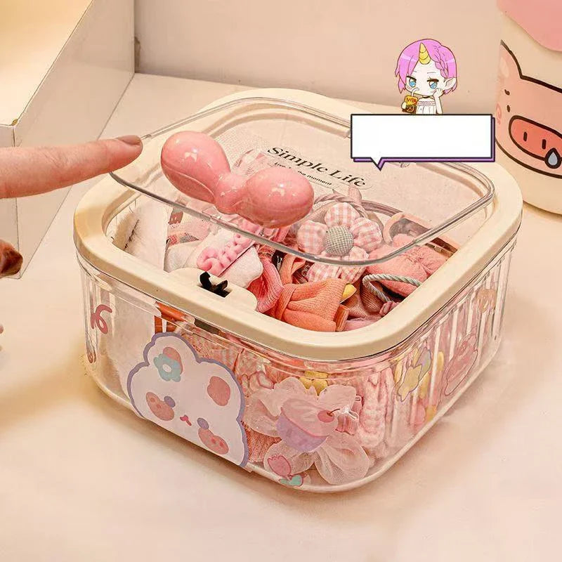 Clear Accessories Organizer Box for Hair Ties & Jewelry Accessories Organizer Box Qme