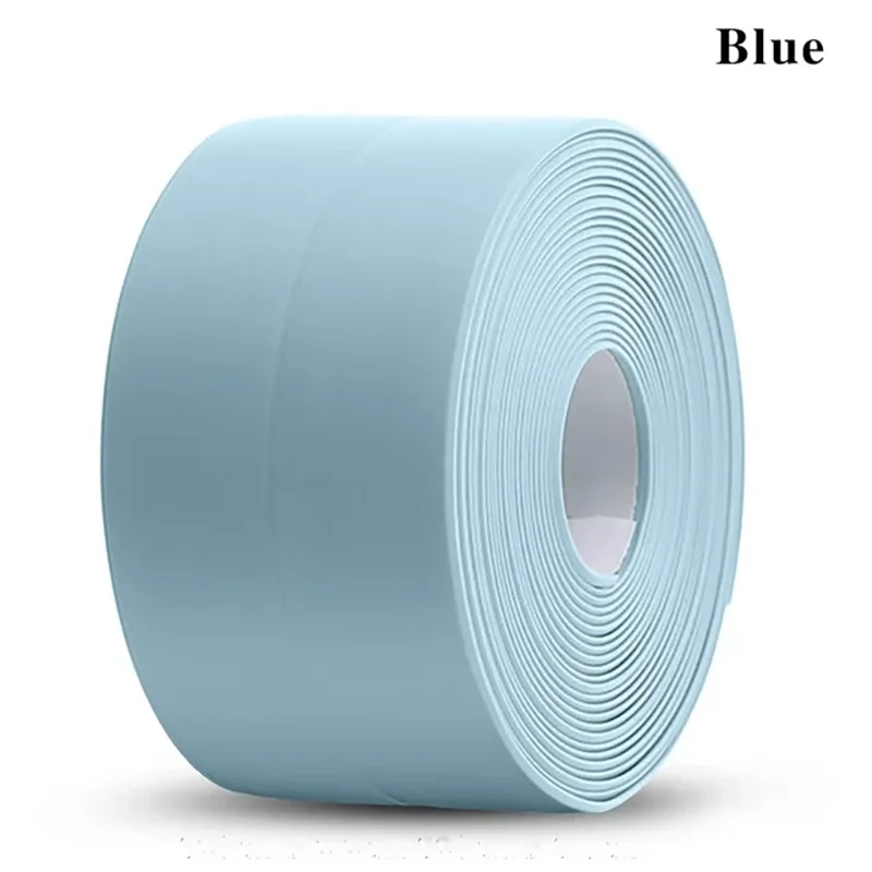 Waterproof PVC Self-Adhesive Sealing Tape Strip – Kitchen & Bath Sealing Tape Strip Qme 9.6M(31.5 Feet) Blue 3.8CM(1.5inch)